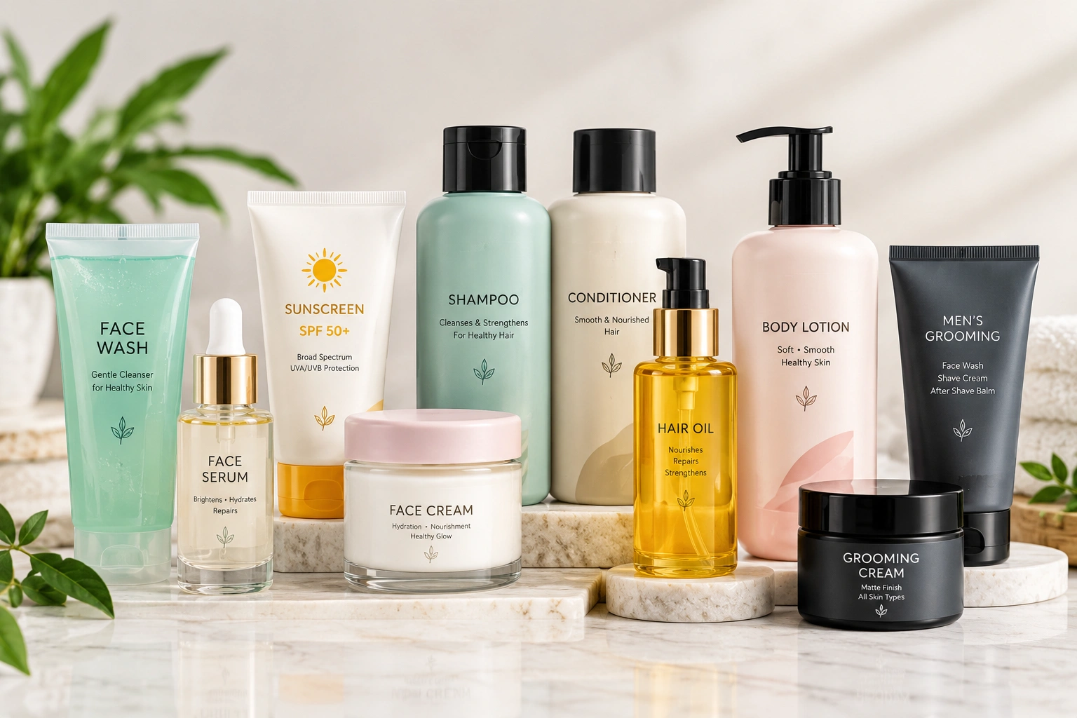 Skincare haircare and personal care cosmetic products